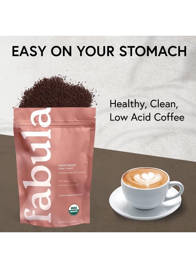 Fabula Coffee Light Roast Freshly Ground - Organic - Low Acid - Single Origin - Non-GMO - Mold Free - 12 Ounces - Image 5